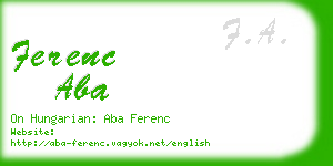 ferenc aba business card